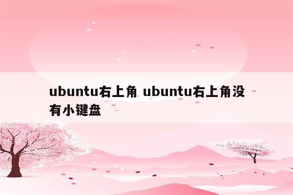 ubuntu右上角 ubuntu右上角没有小键盘