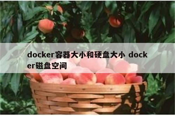 docker容器大小和硬盘大小 docker磁盘空间