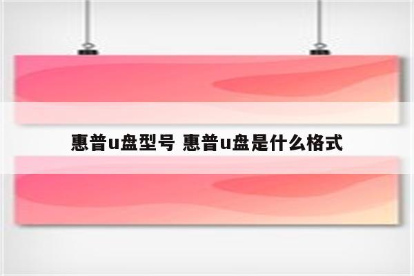 惠普u盘型号 惠普u盘是什么格式