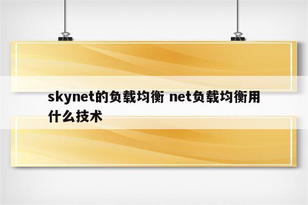 skynet的负载均衡 net负载均衡用什么技术