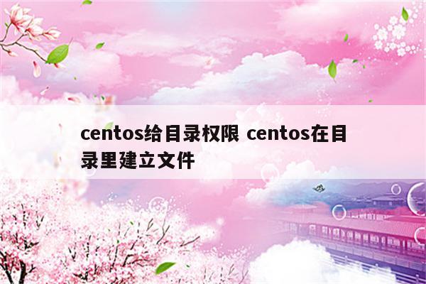 centos给目录权限 centos在目录里建立文件