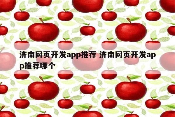 济南网页开发app推荐 济南网页开发app推荐哪个