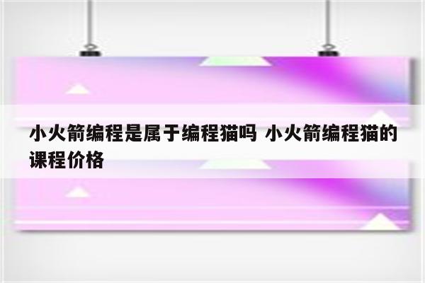 小火箭编程是属于编程猫吗 小火箭编程猫的课程价格