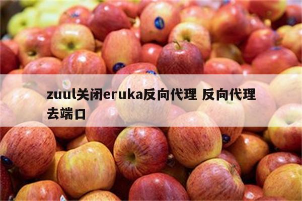 zuul关闭eruka反向代理 反向代理去端口