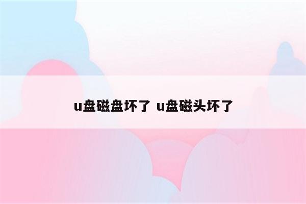 u盘磁盘坏了 u盘磁头坏了