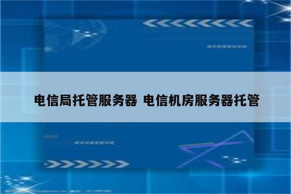 电信局托管服务器 电信机房服务器托管