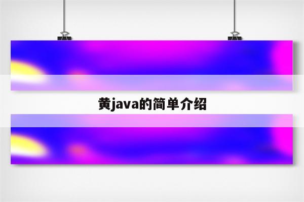 黄java的简单介绍