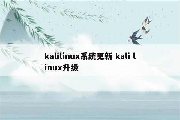 kalilinux系统更新 kali linux升级