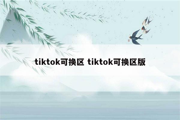 tiktok可换区 tiktok可换区版