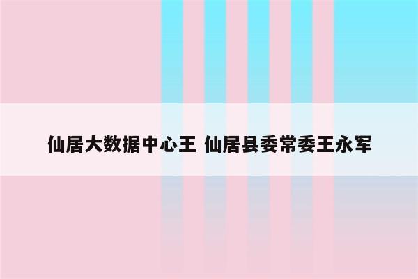 仙居大数据中心王 仙居县委常委王永军