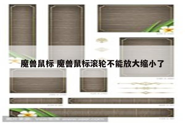 魔兽鼠标 魔兽鼠标滚轮不能放大缩小了