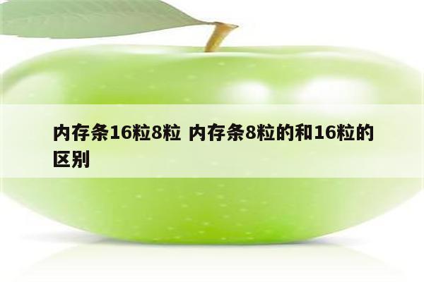 内存条16粒8粒 内存条8粒的和16粒的区别