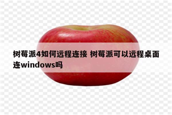 树莓派4如何远程连接 树莓派可以远程桌面连windows吗