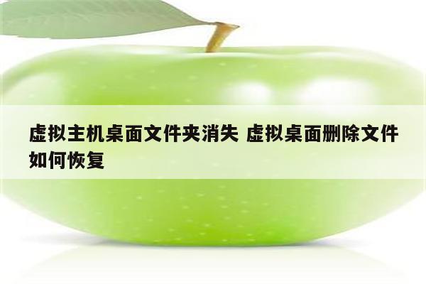虚拟主机桌面文件夹消失 虚拟桌面删除文件如何恢复