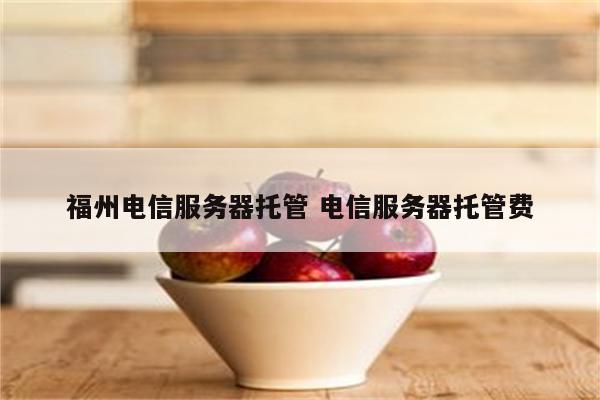福州电信服务器托管 电信服务器托管费