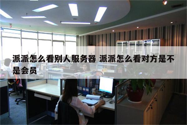 派派怎么看别人服务器 派派怎么看对方是不是会员