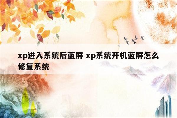 xp进入系统后蓝屏 xp系统开机蓝屏怎么修复系统