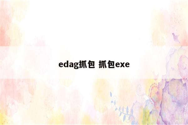 edag抓包 抓包exe