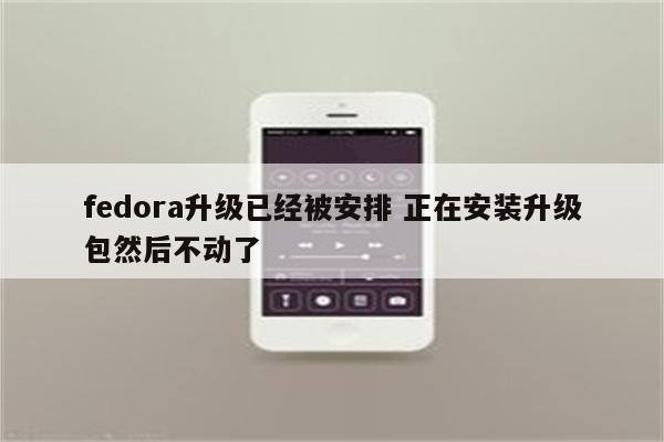 fedora升级已经被安排 正在安装升级包然后不动了