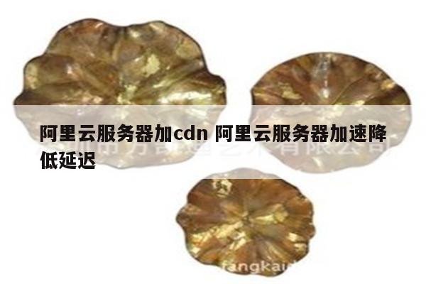 阿里云服务器加cdn 阿里云服务器加速降低延迟