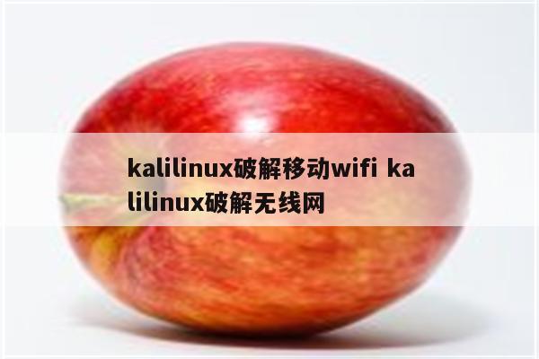 kalilinux破解移动wifi kalilinux破解无线网