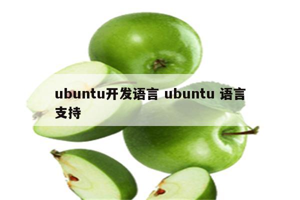 ubuntu开发语言 ubuntu 语言支持