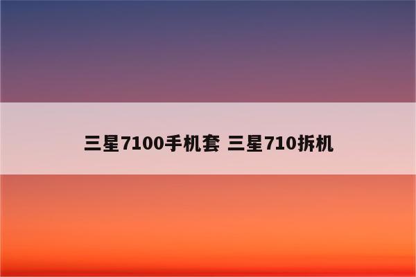 三星7100手机套 三星710拆机