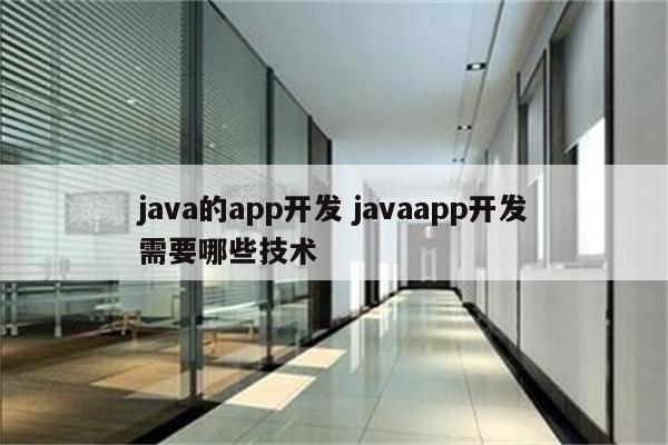 java的app开发 javaapp开发需要哪些技术