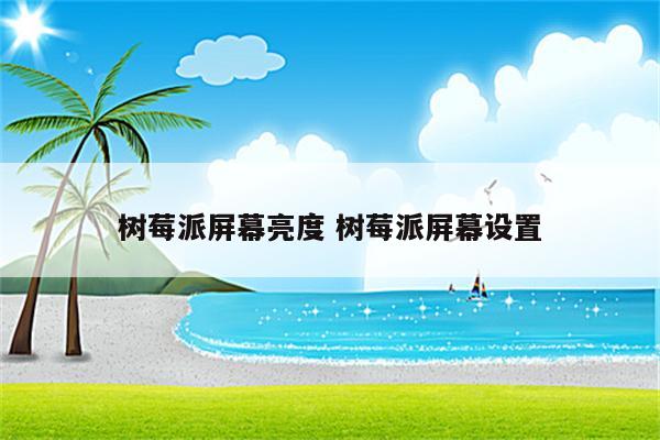 树莓派屏幕亮度 树莓派屏幕设置