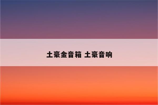 土豪金音箱 土豪音响