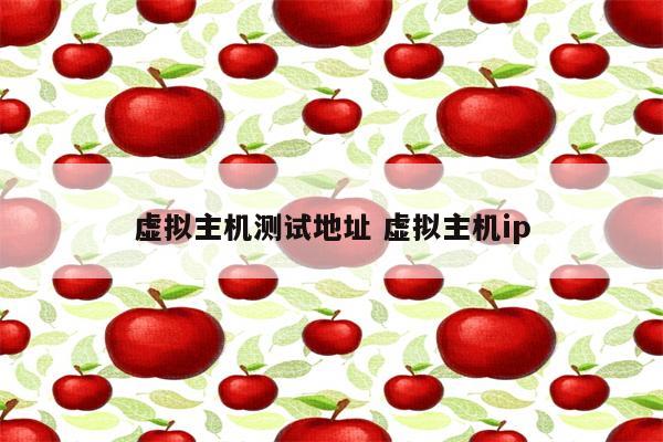 虚拟主机测试地址 虚拟主机ip