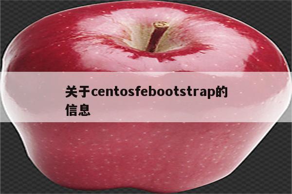 关于centosfebootstrap的信息
