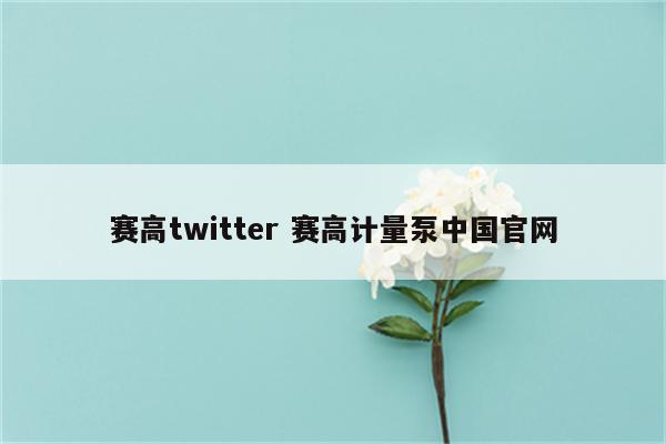 赛高twitter 赛高计量泵中国官网