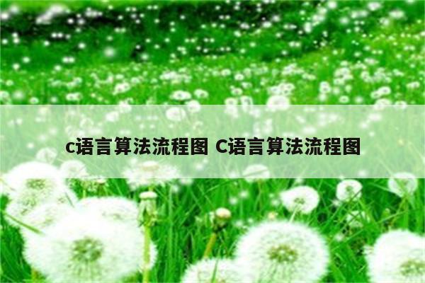 c语言算法流程图 C语言算法流程图