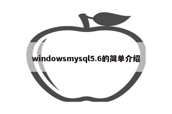 windowsmysql5.6的简单介绍
