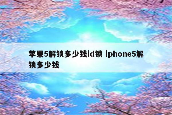 苹果5解锁多少钱id锁 iphone5解锁多少钱