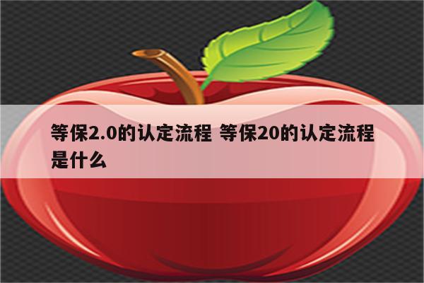 等保2.0的认定流程 等保20的认定流程是什么