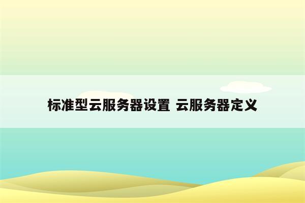 标准型云服务器设置 云服务器定义