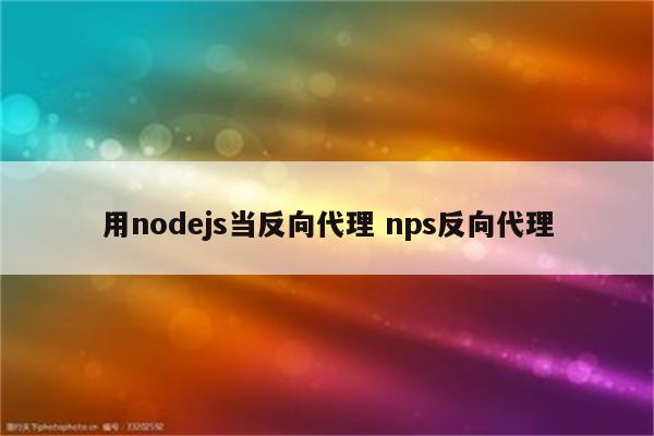 用nodejs当反向代理 nps反向代理