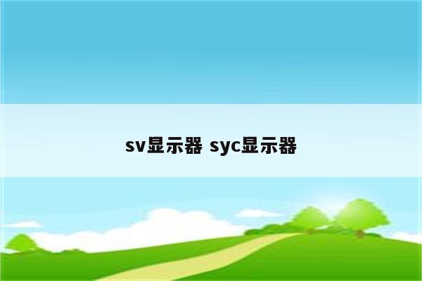 sv显示器 syc显示器