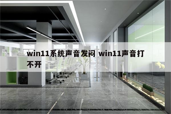 win11系统声音发闷 win11声音打不开
