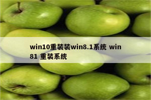 win10重装装win8.1系统 win81 重装系统