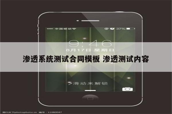渗透系统测试合同模板 渗透测试内容