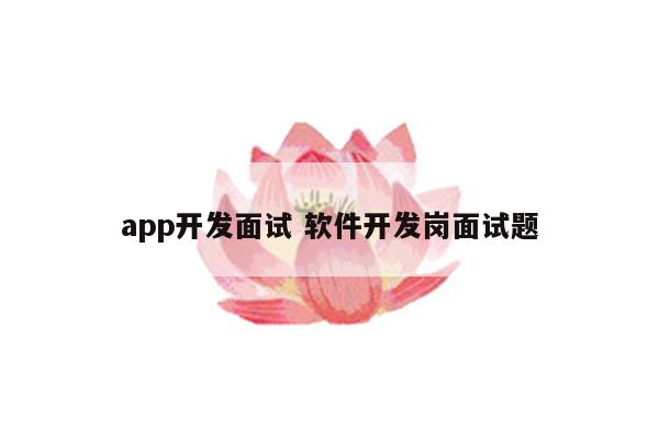 app开发面试 软件开发岗面试题