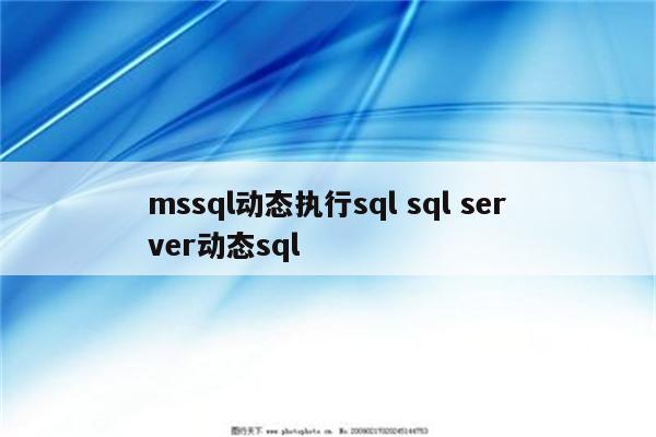 mssql动态执行sql sql server动态sql