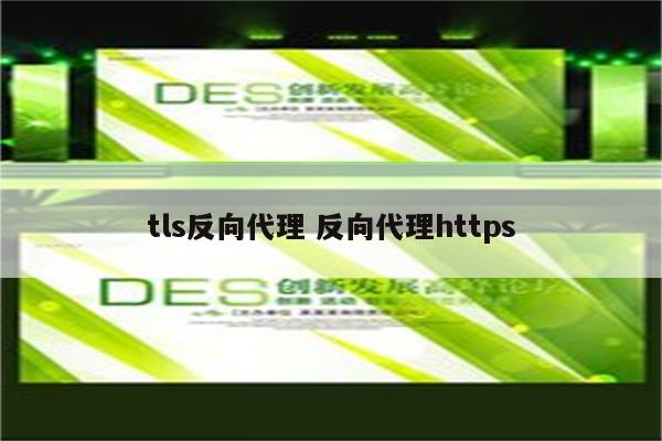 tls反向代理 反向代理https