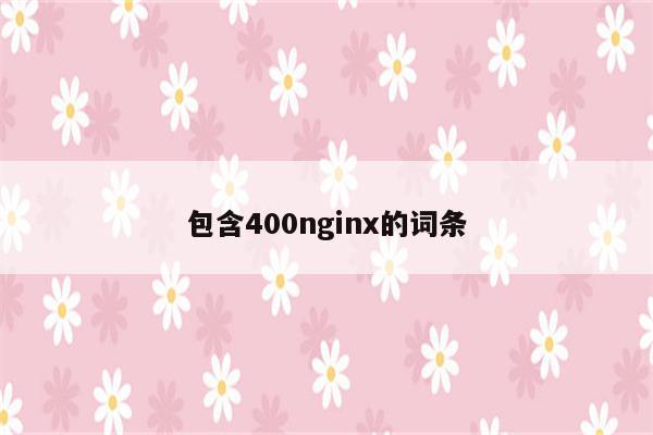 包含400nginx的词条