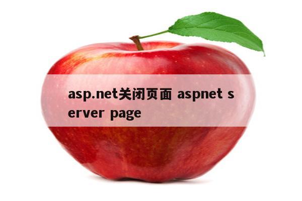 asp.net关闭页面 aspnet server page