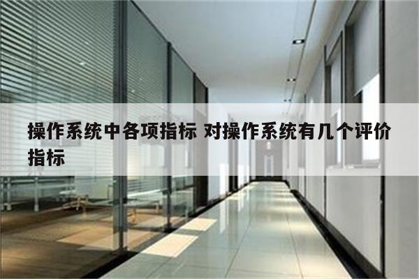操作系统中各项指标 对操作系统有几个评价指标