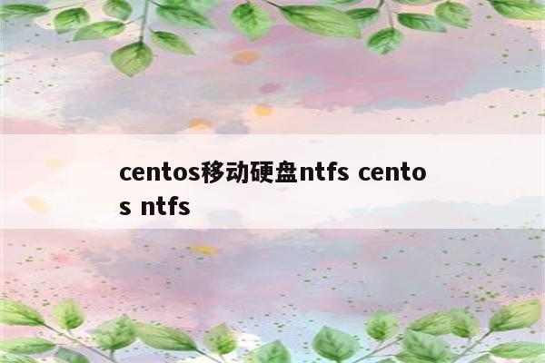centos移动硬盘ntfs centos ntfs